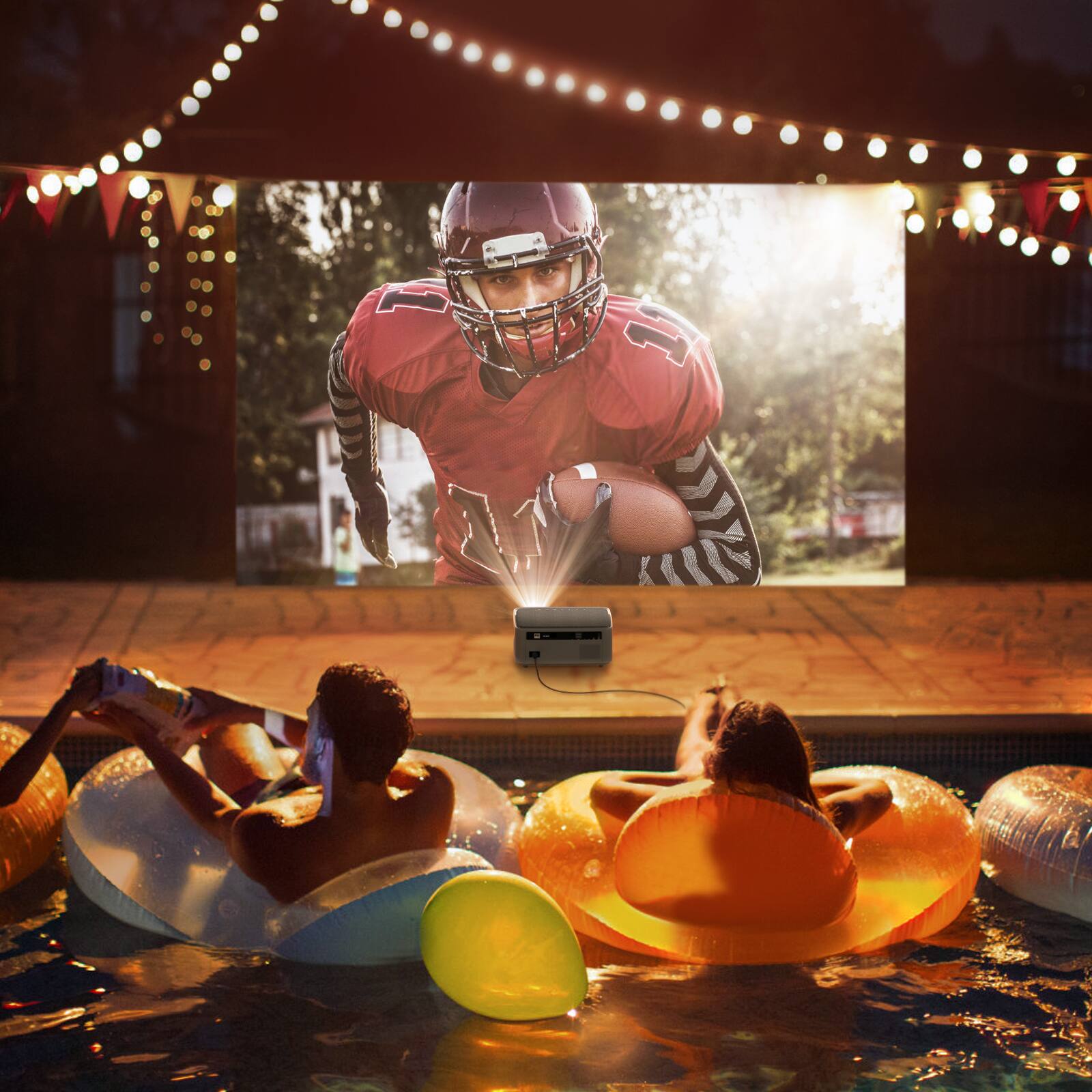 Alt View 7. Yaber - Yaber Buffalo U6 portable projector White Dot, 1080P, WiFi, wireless screen mirroring, and 4-point keystone correction - White Dot.