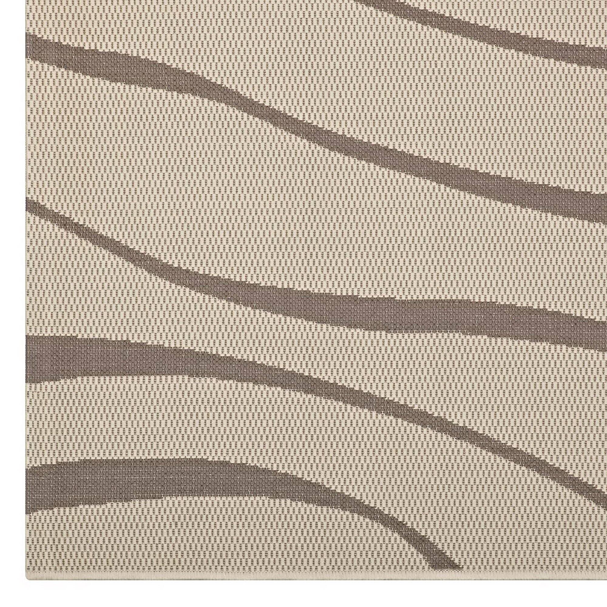 Alt View 2. Modway - Surge Swirl Abstract Indoor and Outdoor Area Rug - Light and Dark Beige.