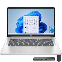 HP - 17.3" HD+ Touchscreen Laptop,Ryzen 5 7430U,32GB RAM,2TB SSD+160GB Dock Set,AMD Radeon Graphics,Win11 Pro - Silver