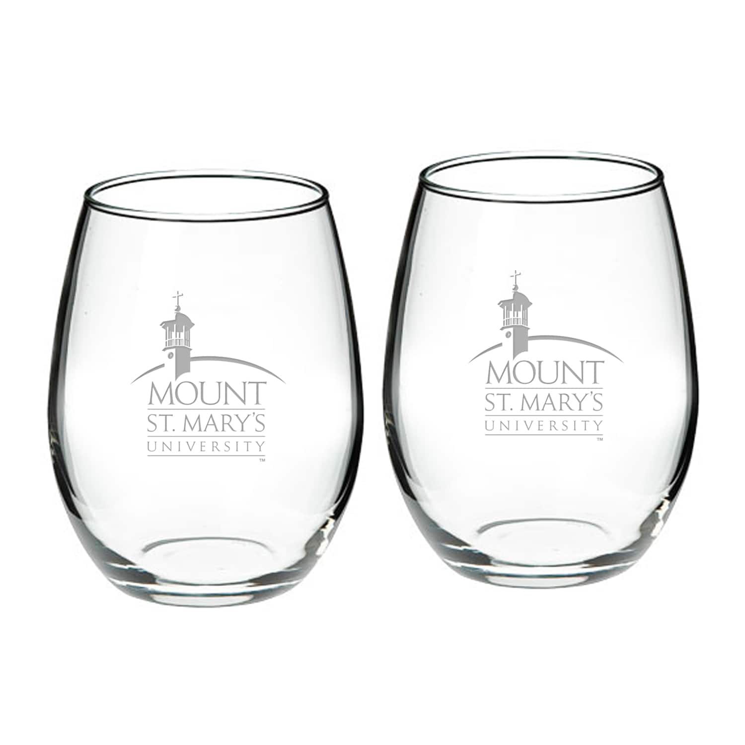Jardine - Mount St. Mary's Mountaineers 21oz. 2-Piece Stemless Wine Glass Set - Multicolor