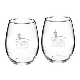 Jardine - Mount St. Mary's Mountaineers 21oz. 2-Piece Stemless Wine Glass Set - Multicolor