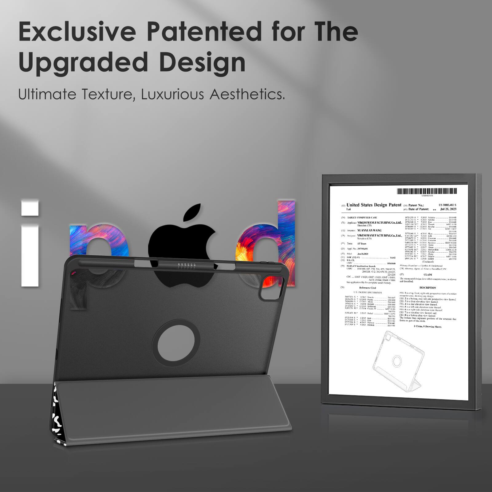 Exclusive Patented for The Upgraded Design  
Ultimate Texture, Luxurious Aesthetics.

United States Design Patent  
Patent No. D898,525  
Date of Design: July 25, 2023  
Designee: [Name Redacted]  
Assignee: [Name Redacted]  
Address: [Address Redacted]  
Inventor: [Name Redacted]  
Address: [Address Redacted]  
Attorney: [Name Redacted]  
Address: [Address Redacted]  
Date of Application: [Date Redacted]  
Date of Patent: [Date Redacted]  
Classification: [Classification Redacted]  
Design: [Description of Design]  
Drawings: [Number of Drawings]  
Claims: 1 Claim - Design Patent