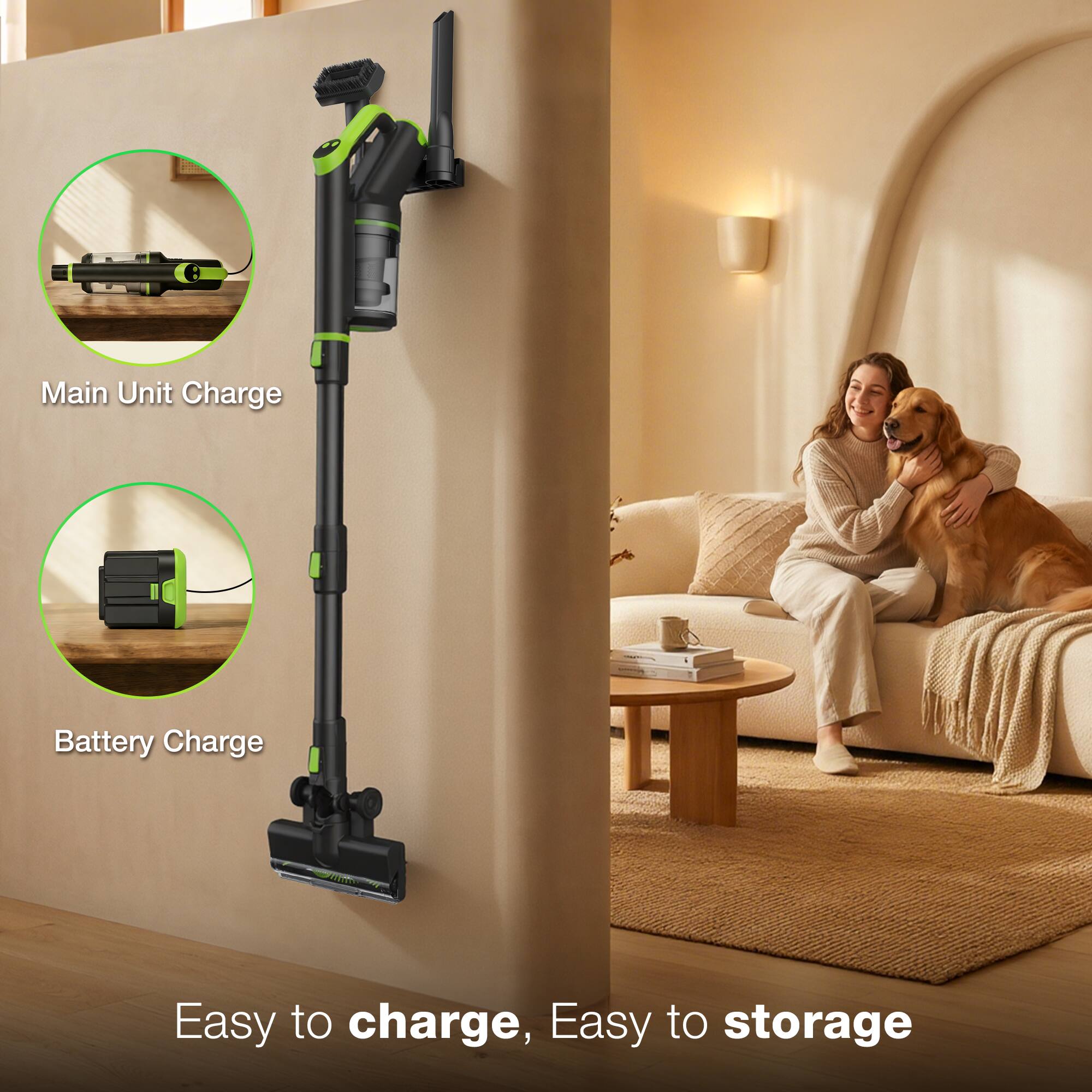 Main Unit Charge  
Battery Charge  

Easy to charge, Easy to storage