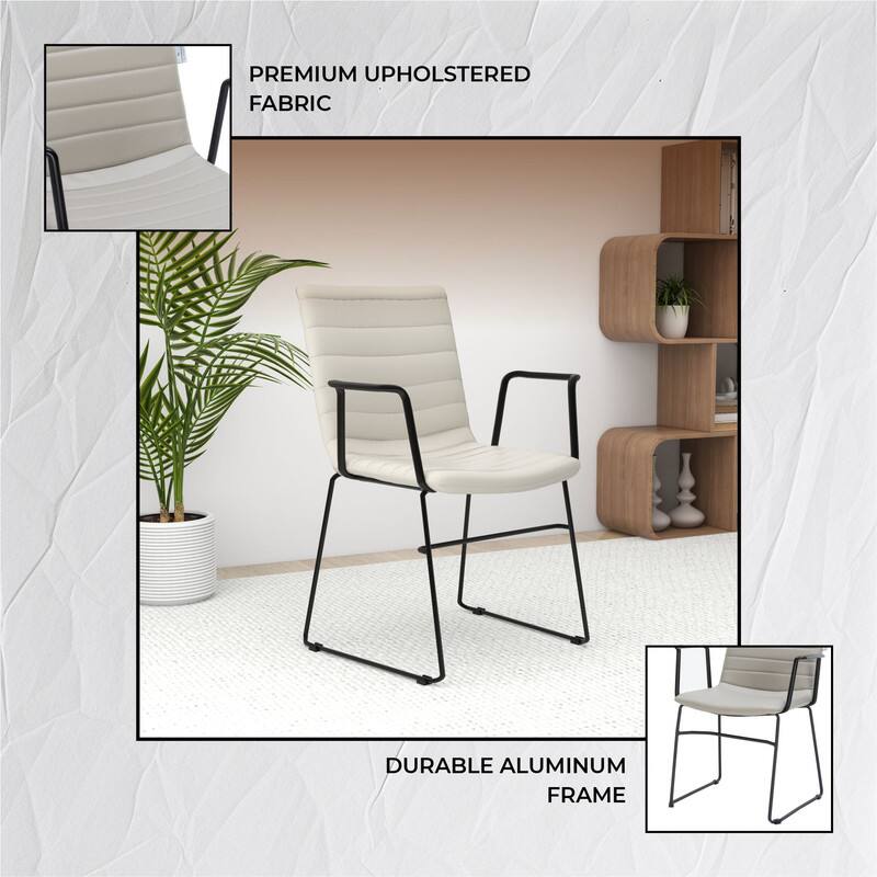 PREMIUM UPHOLSTERED FABRIC  
DURABLE ALUMINUM FRAME