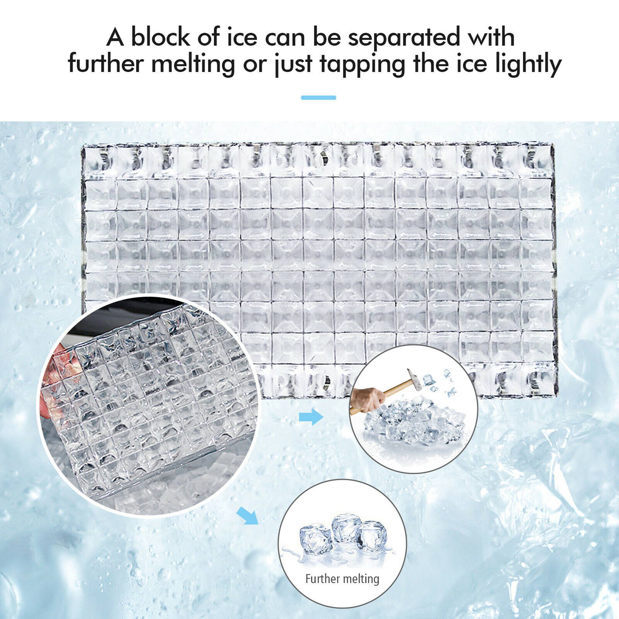 A block of ice can be separated with further melting or just tapping the ice lightly.