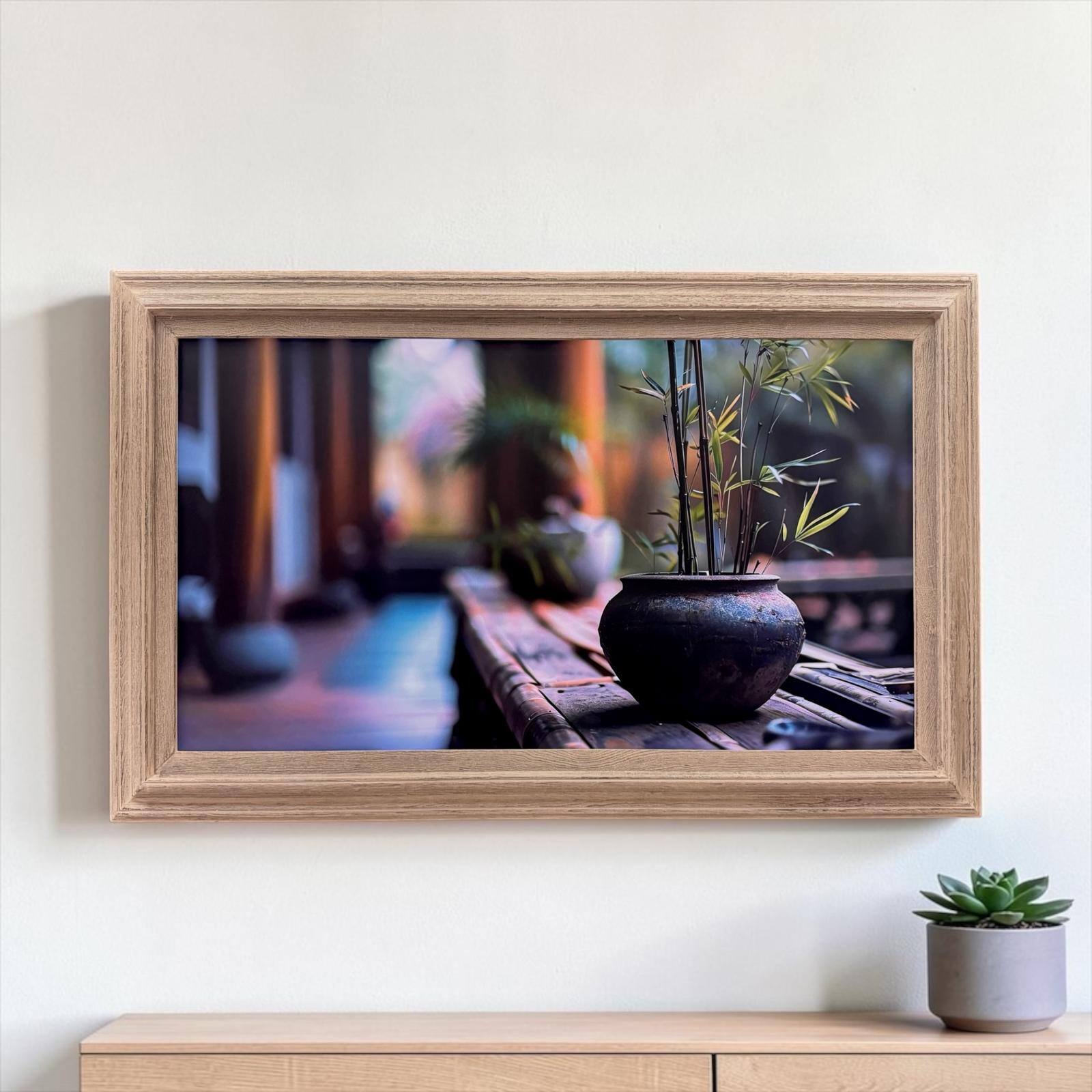 Alt View 10. LAREDO FRAME FACTORY - 55 inch Handmade Tv frame for Samsung The Frame tv and Frame Pro Model - RUSTIC DRIFT WOOD.