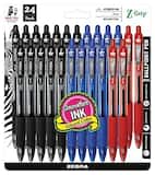 Zebra - Z-Grip Retractable Ballpoint Pen, Medium Point, 1.0mm, 24 Pack - Assorted Ink