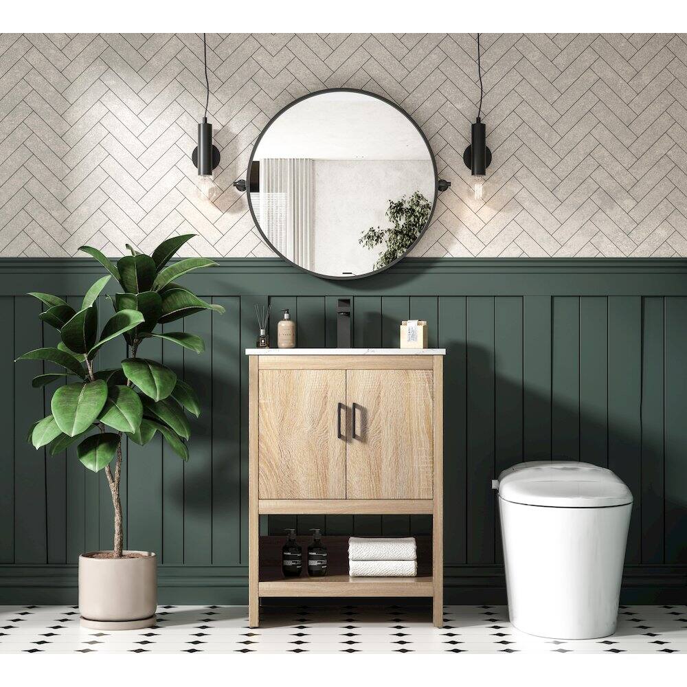 Alt View 7. Elegant Kitchen and Bath - Ira 24 Inch Single Bathroom Vanity In Mango Wood - Mango Wood.