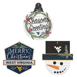 Jardine - West Virginia Mountaineers Ornament Bundle - White