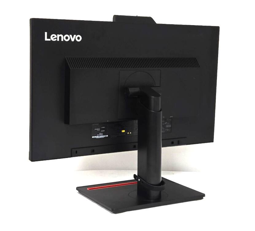 Back. Lenovo - ThinkVision T24v-10 24" FHD IPS Business Monitor | 1920x1080 Webcam Built-in | HDMI DisplayPort USB Hub | Office Display - Black.