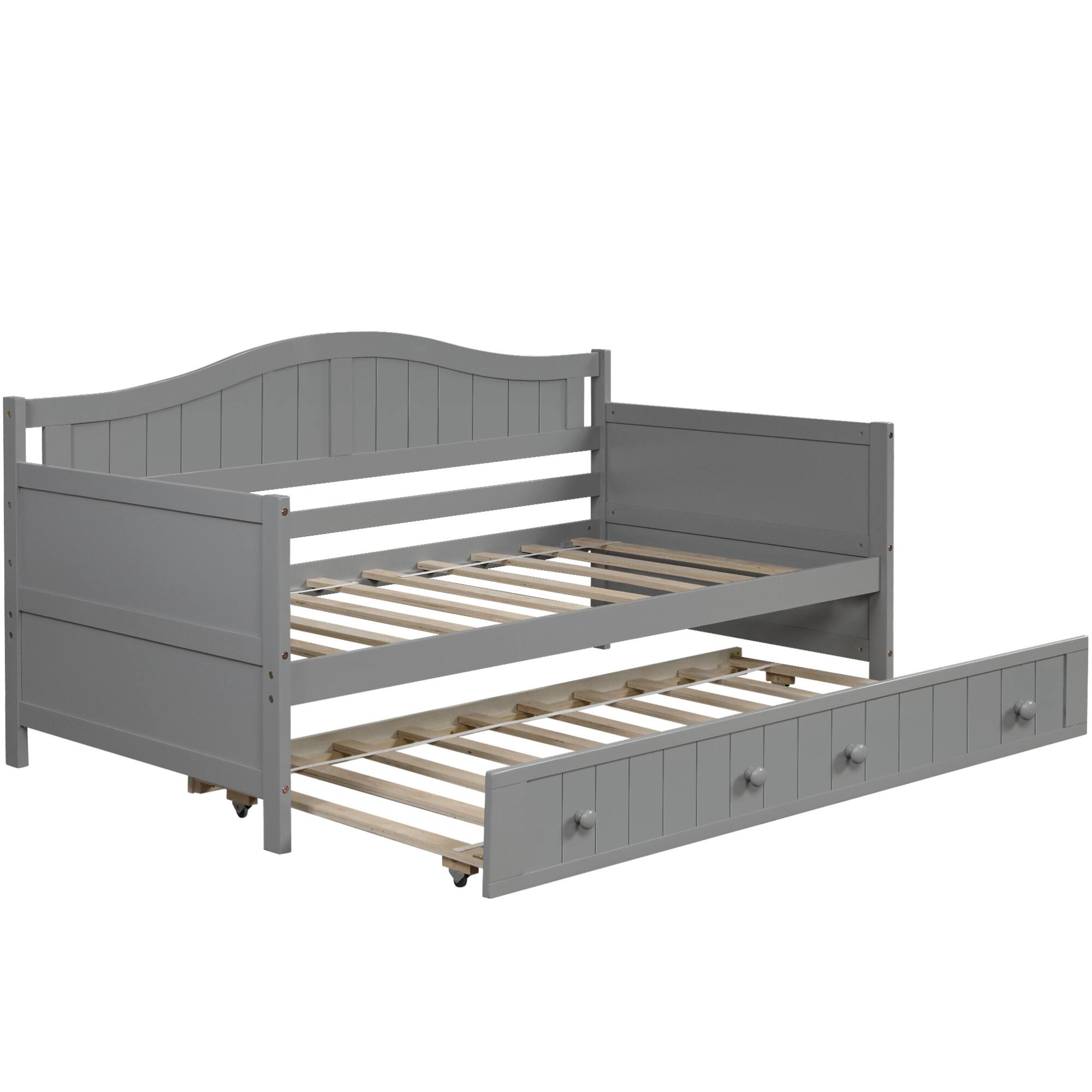 Alt View 9. GOODSILO - Twin Size Daybed with Storage Drawers, Space-Saving Sofa Bed for Bedroom and Living Room, No Box Spring Required - Gray.