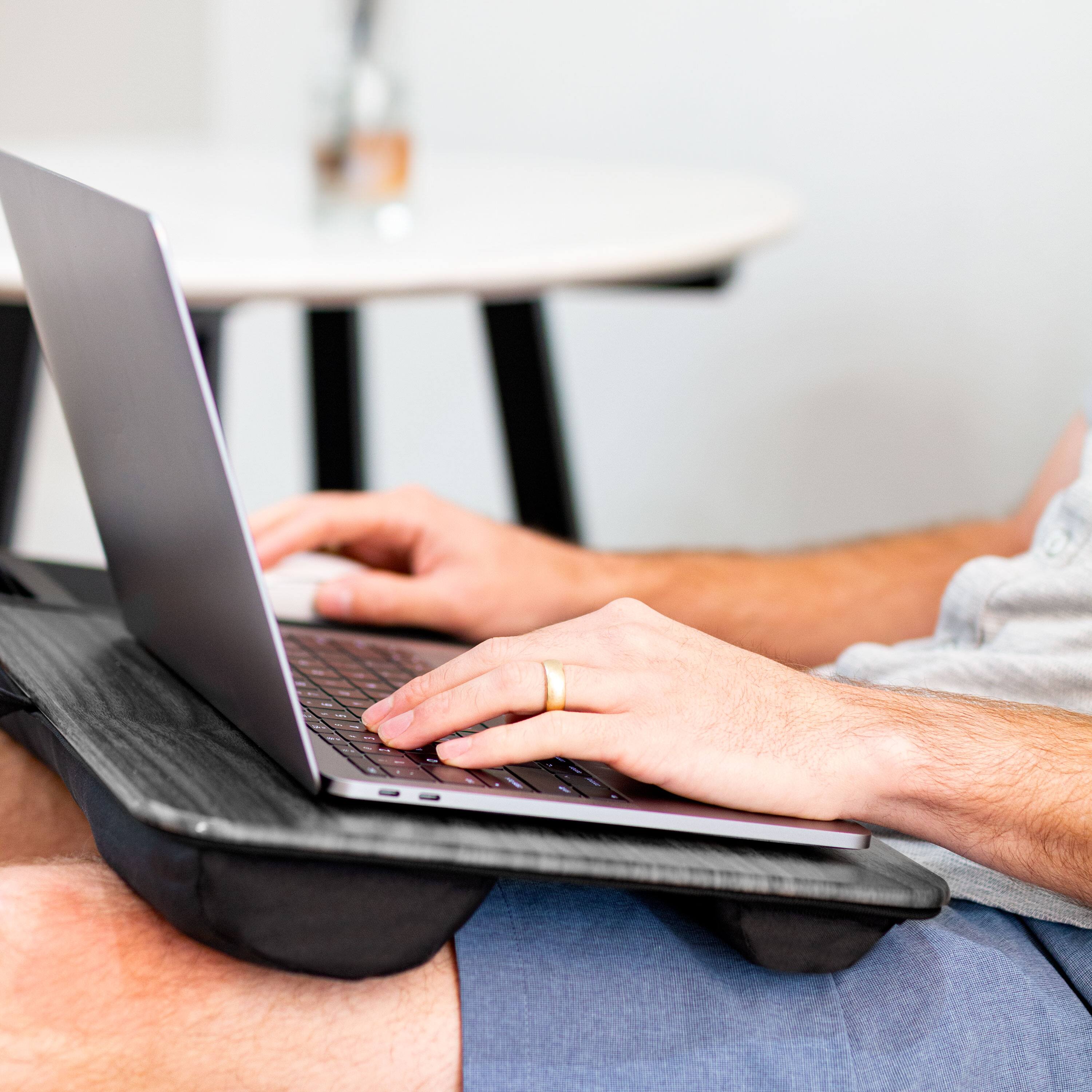 Alt View 2. LapGear - Home Office Lap Desk (Fits up to 15" Laptop) - Gray Woodgrain.
