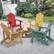 Alt View 3. Costway - Costway Patio HIPS Adirondack Chair with Cup Holder Weather Resistant Outdoor 380 LBS - Red.