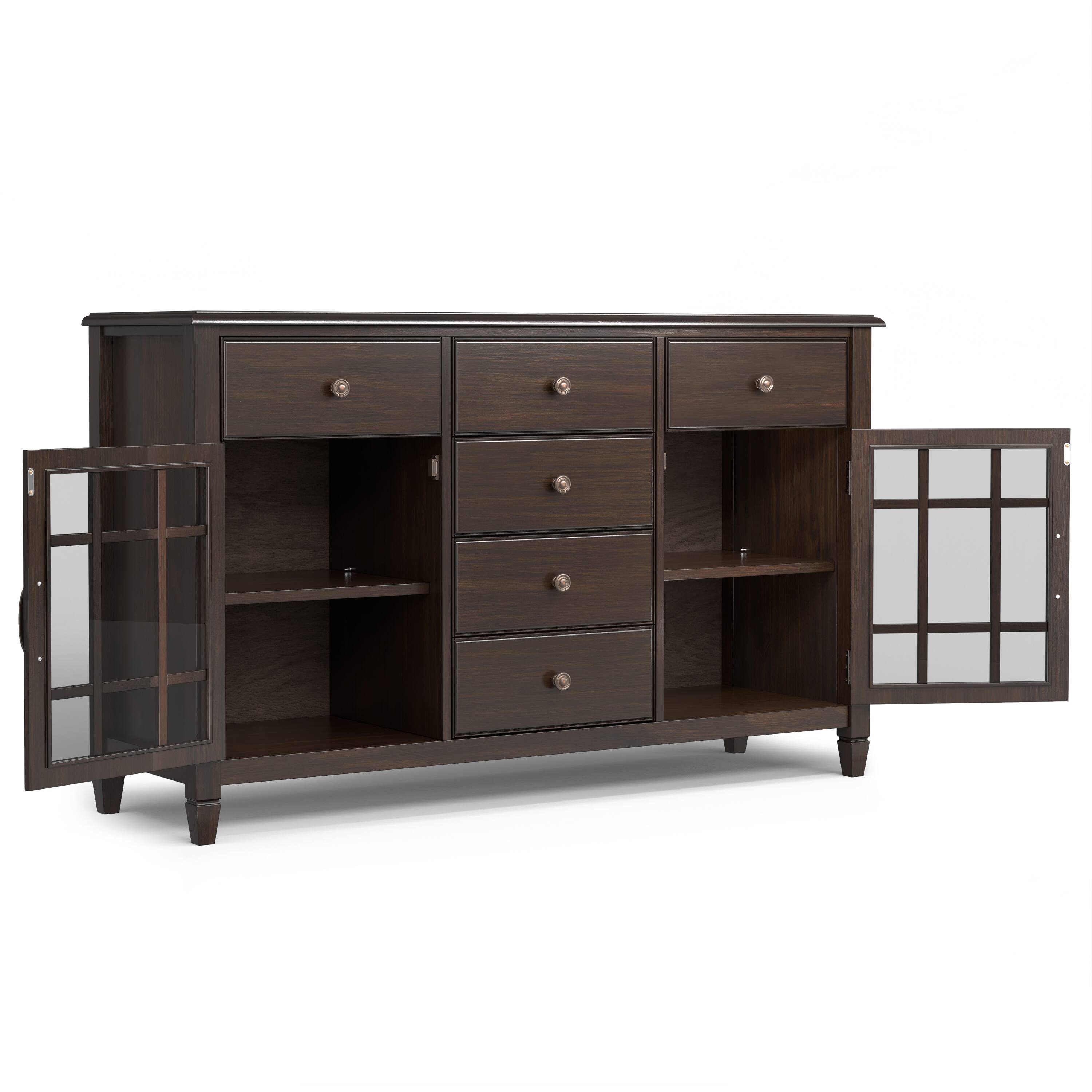 Back. Simpli Home - Simpli Home Connaught 60 inch Wide Solid Wood Sideboard Buffet in Chestnut Brown - Chestnut Brown.