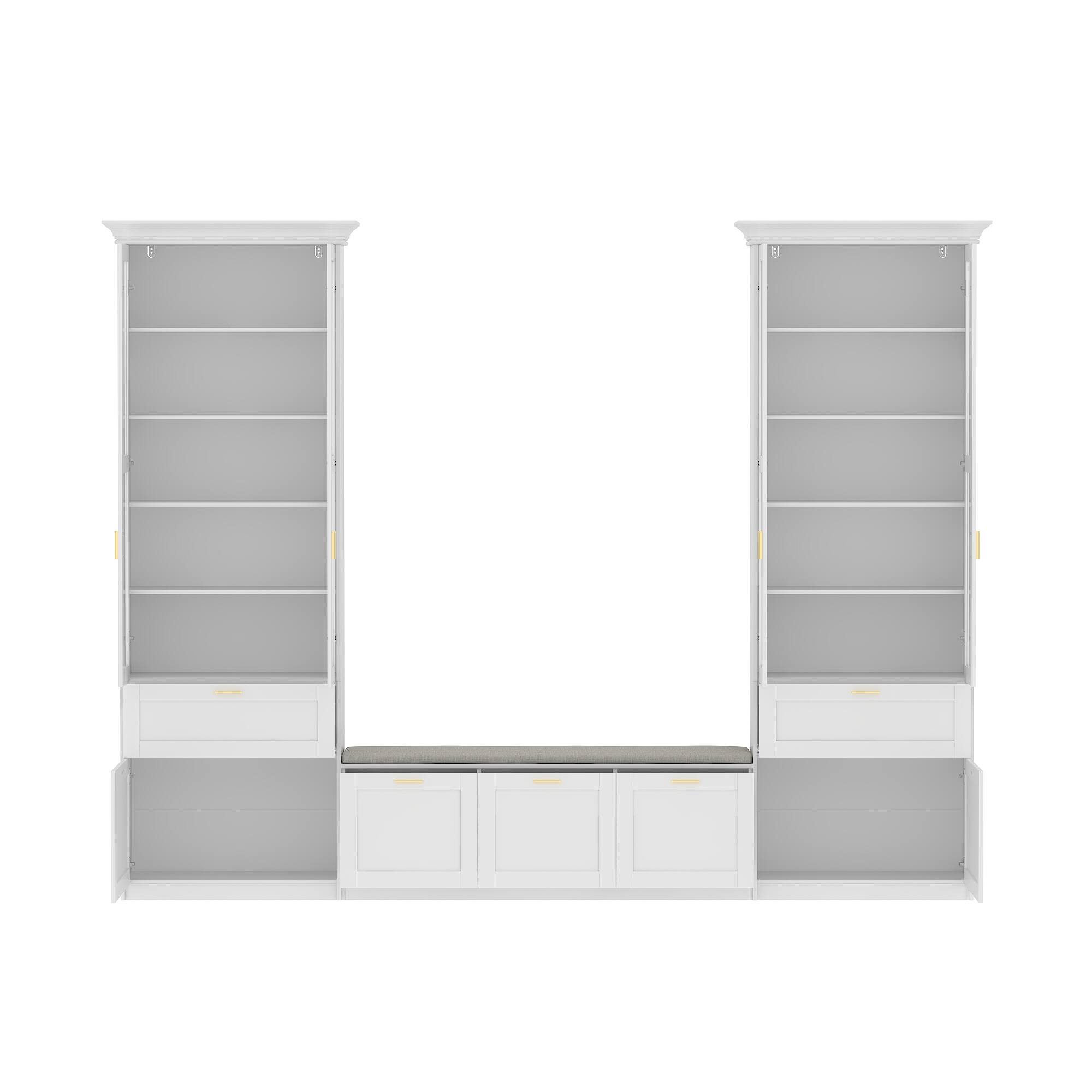Angle. Famapy - Famapy Multifunctional Display & Storage Cabinet: Safety - First Design for Elegant Organization - White.
