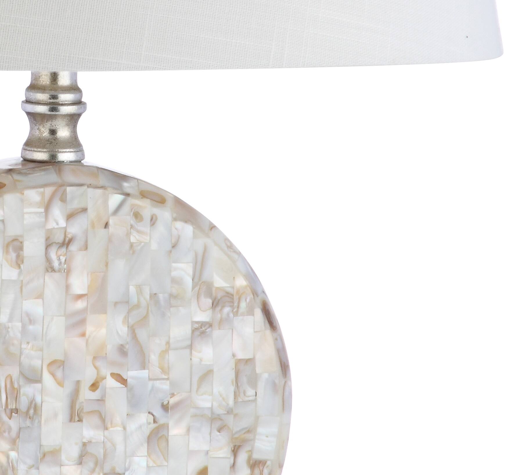 Alt View 4. Jonathan Y - Dennis 24" Seashell LED Table Lamp, Cream - Cream.