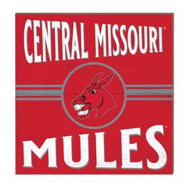 Jardine - Central Missouri Mules 10'' x 10'' Retro Team Sign - Red