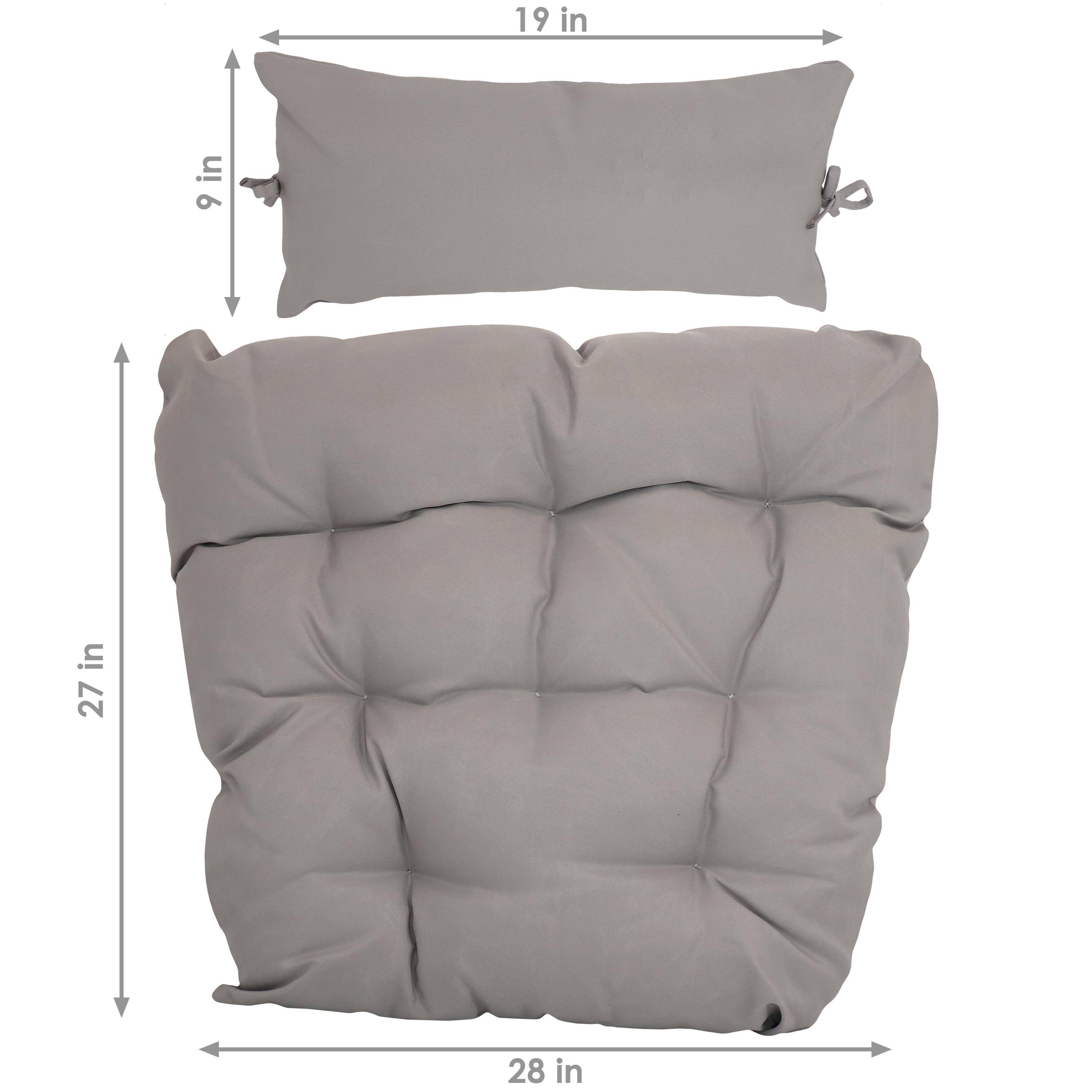 Alt View 2. Sunnydaze - Caroline Egg Chair Replacement Seat and Headrest Cushions - Gray.