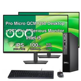Dell - Upgraded - Pro Micro Mini Desktop (i5-14500T, 32GB, 1TB SSD, Intel UHD 770, Win 11 Pro)with 27" monitor 2 Pack - Black