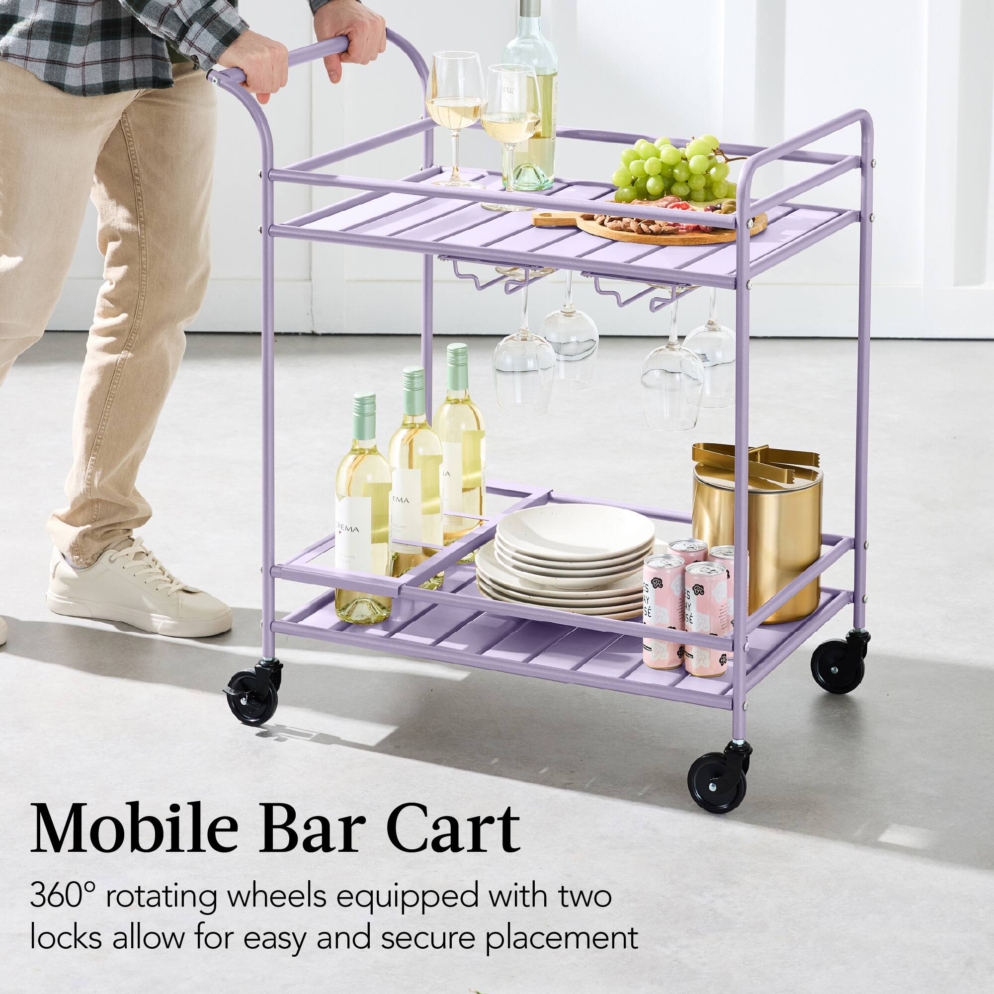 Mobile Bar Cart

360° rotating wheels equipped with two locks allow for easy and secure placement