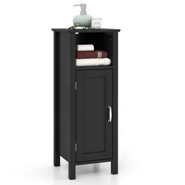 Ecooso - Bathroom Storage Organizer with 2-Tier Cabinet and Shelves - Black