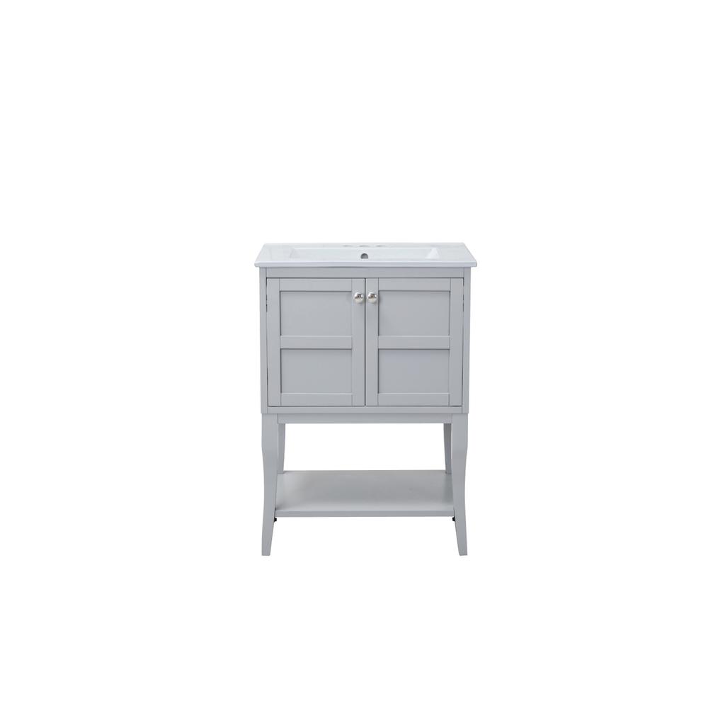 Alt View 8. Elegant Kitchen and Bath - 2 Doors Cabinet 24 In. X 18 In. X 34 In. In Grey - Grey.