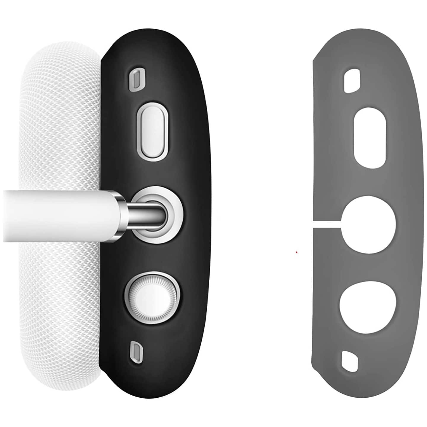 Alt View 15. SaharaCase - Silicone Combo Kit Case for Apple AirPods Max Headphones - Black.