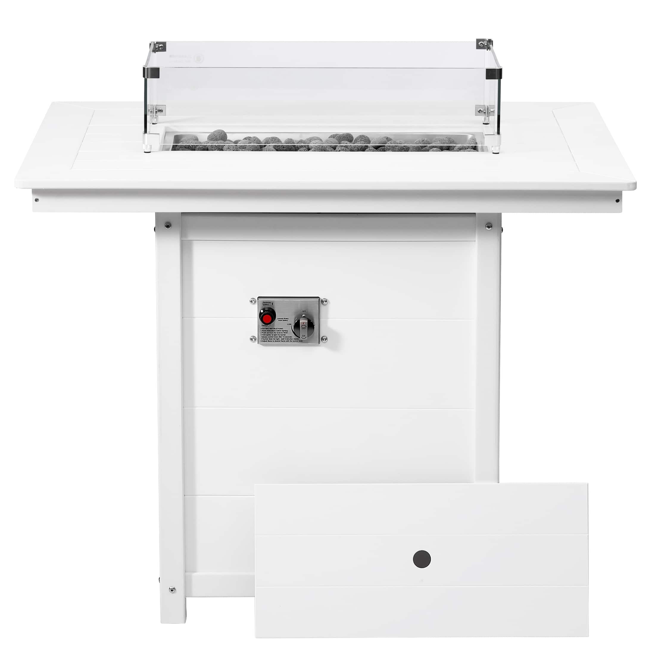 "WestinTrends - Helios 46"" Modern Outdoor Patio Gas Propane Rectangle Fire Pit Table - White" price history on PriceWatchPro