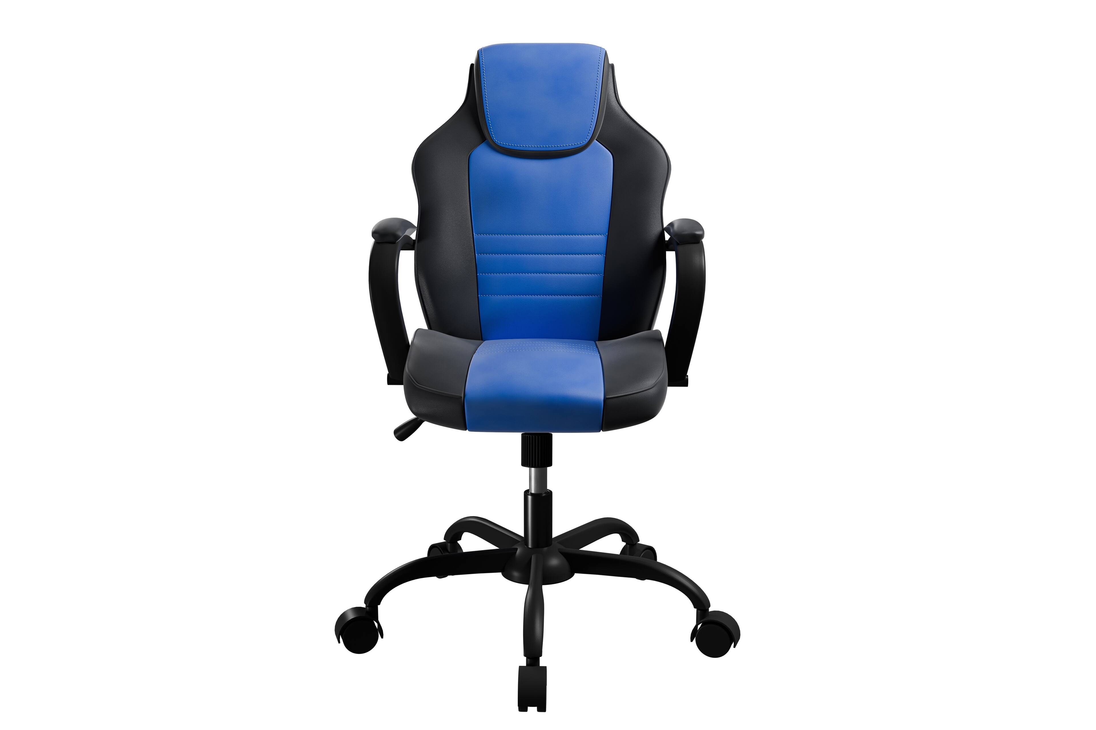 Alt View 6. Spaco - Spaco Gaming Executive Office Chair, Faux Leather Chairs Casters Plush Padded Chair with Arms Comfortable Modern Stylish - Black+Blue.