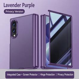 Dteck - Matte Shockproof Phone Case for Samsung Galaxy Z Fold8, Slim Hard PC Protective Cover with Screen Film and Hinge Defense - Purple(Privacy Screen)