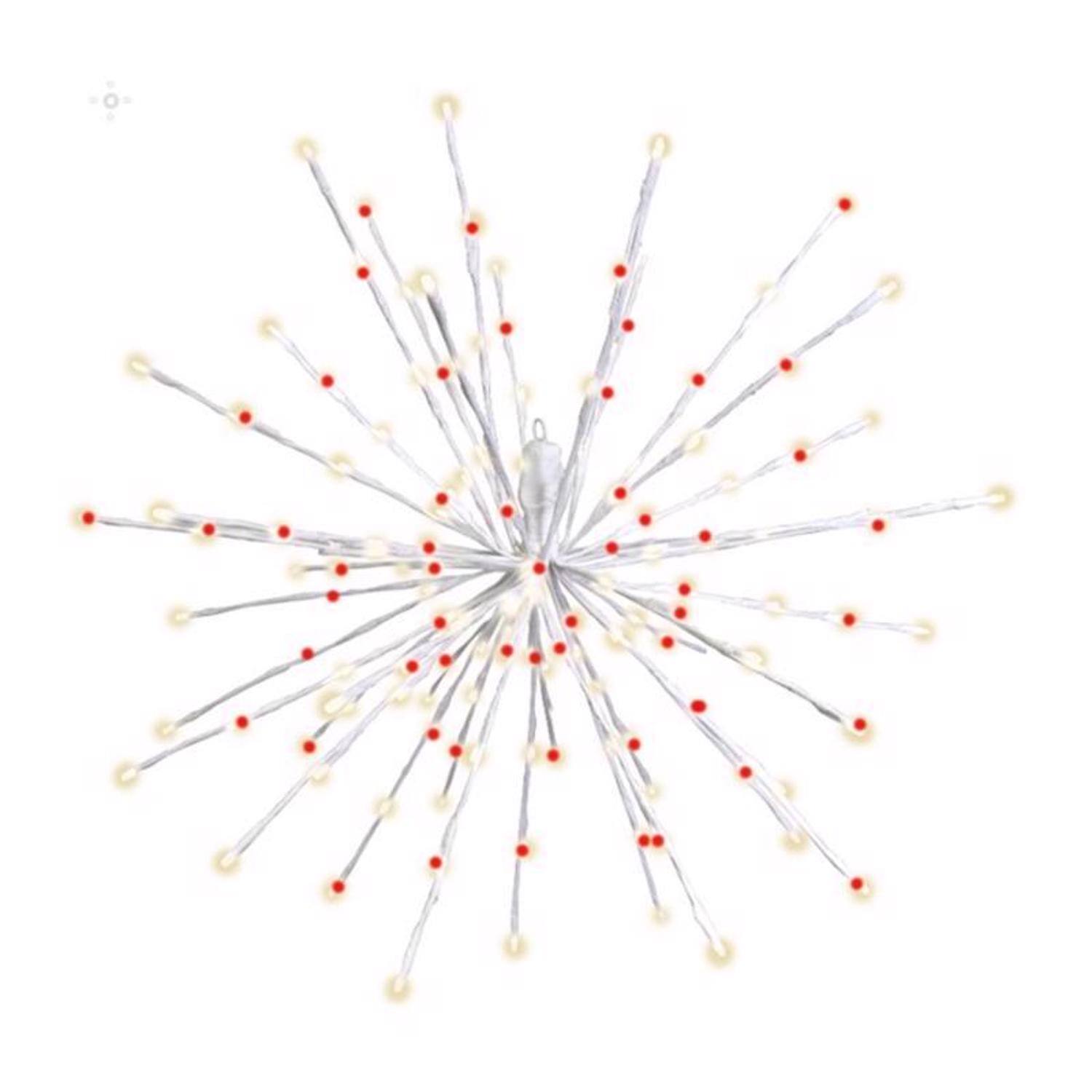Celebrations - LED Red/White Starlight Burst Deluxe 16 in. Hanging Decor - Red | White