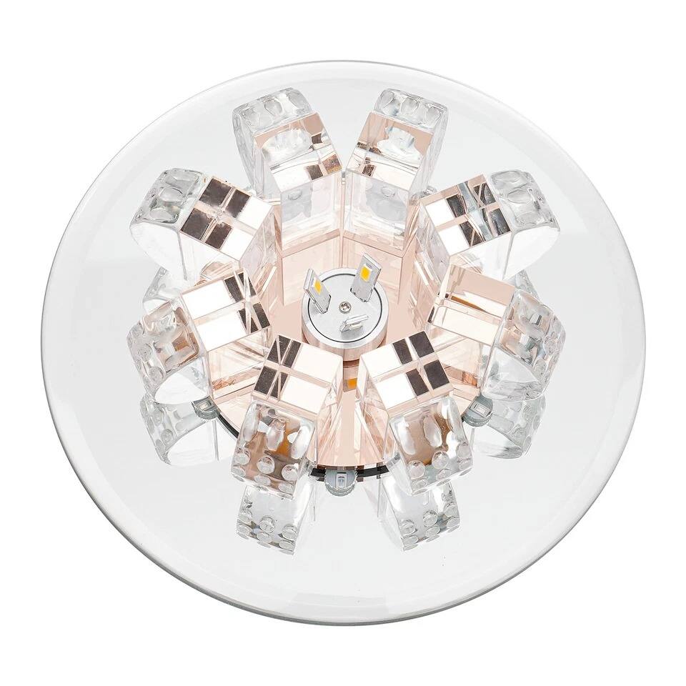 Alt View 1. Home Collection - 18cm Modern Crystal LED Flush Mount Ceiling Light Fixture for Hallway and Bedroom.