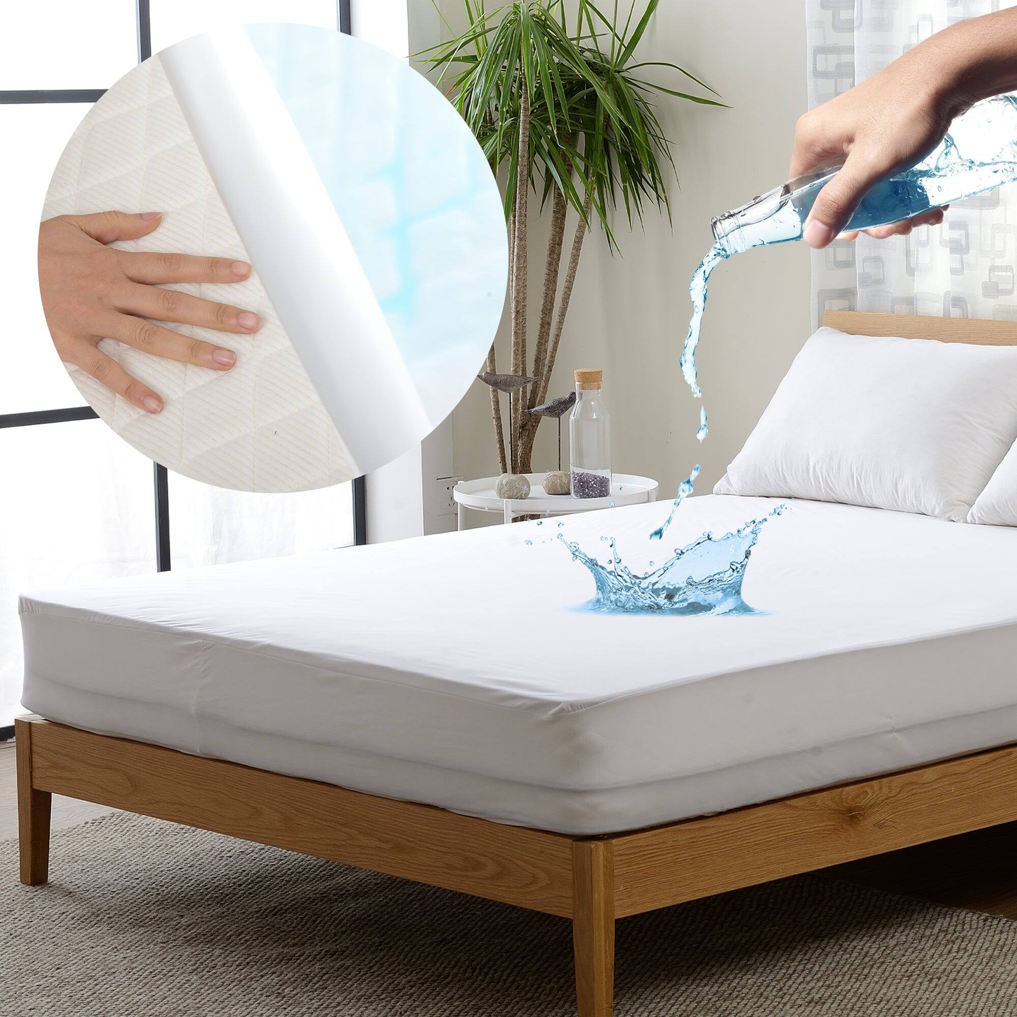 Alt View 6. Cheer Collection - Waterproof Mattress Protector for Incontinence - Noiseless Breathable Stretch Mattress Cover (Twin XL - 39" x 80") - White.
