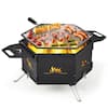 Angle. Costway - Portable Charcoal Grill Stove with 360° Rotatable Grill Foldable Body & Legs Black - Black.