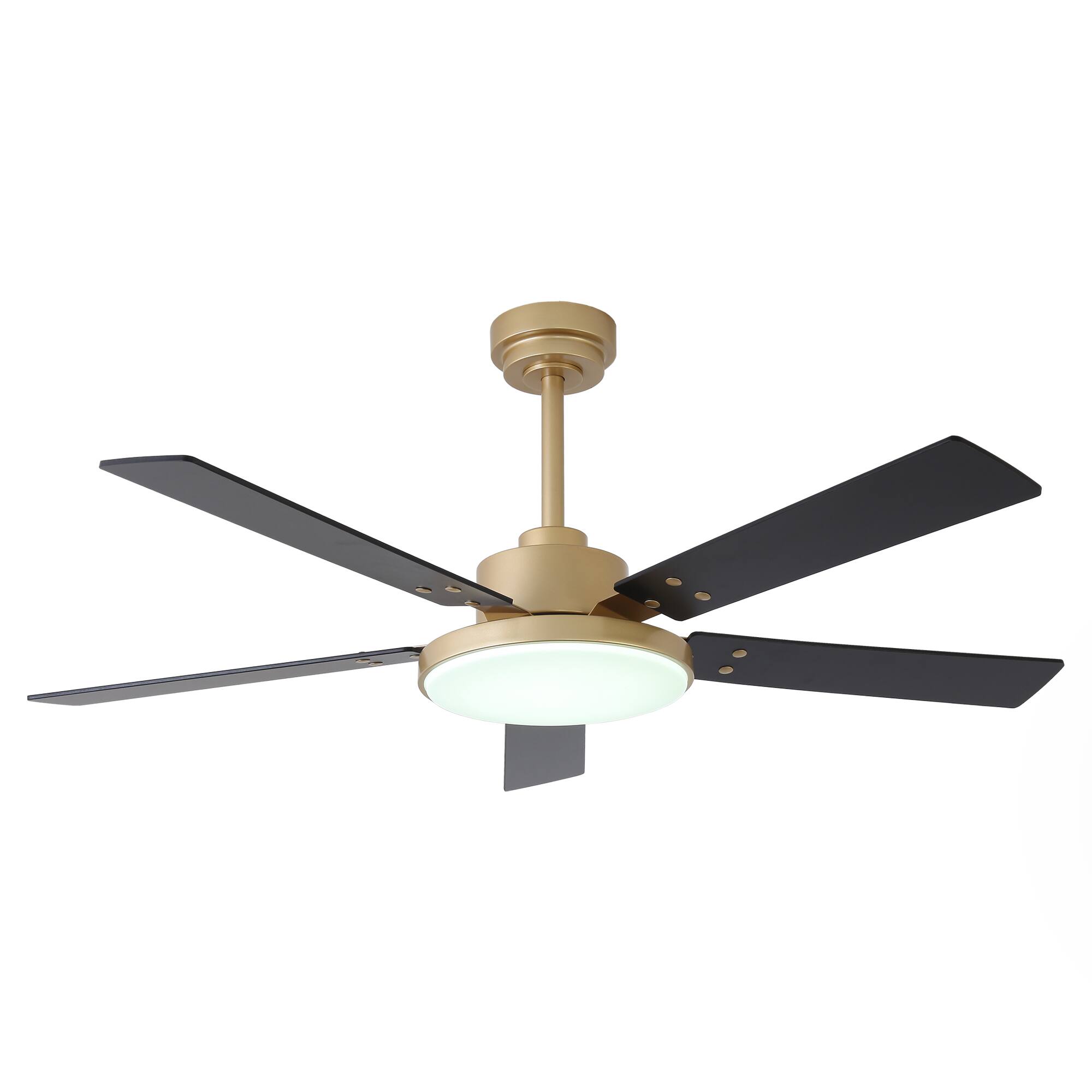 Alt View 8. Vaczon - 52" Modern Gold 3CCT Dimmable LED Smart Ceiling Fan with Light and Remote and APP Control, Reversible Blades - Gold.