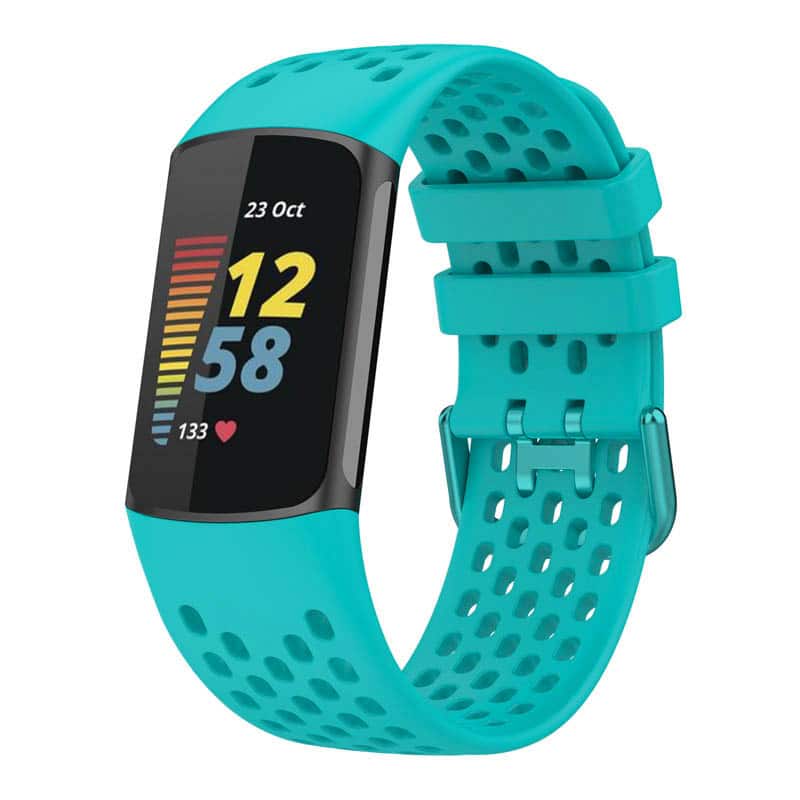 StrapsCo - Endurance Band Silicone Rubber Watch Strap For Fitbit Charge 5 - Aqua