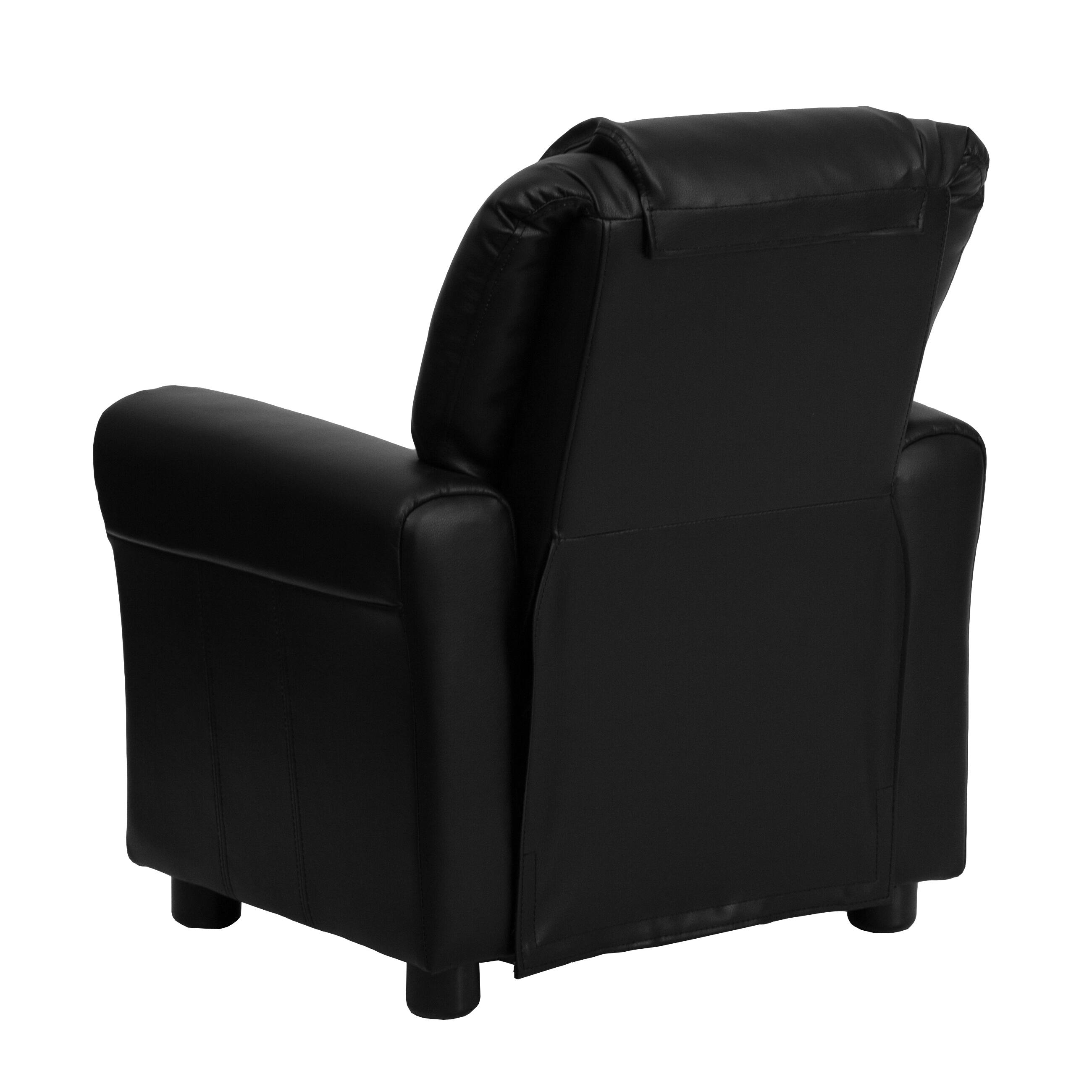 Alt View 15. Alamont Home - Contemporary Kids Recliner with Cup Holder and Headrest - Black LeatherSoft.