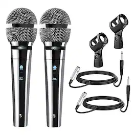 5 CORE - 5Core XLR Microphone Dynamic Mic Karaoke Singing Studio Mics Handheld Microfono - Chrome