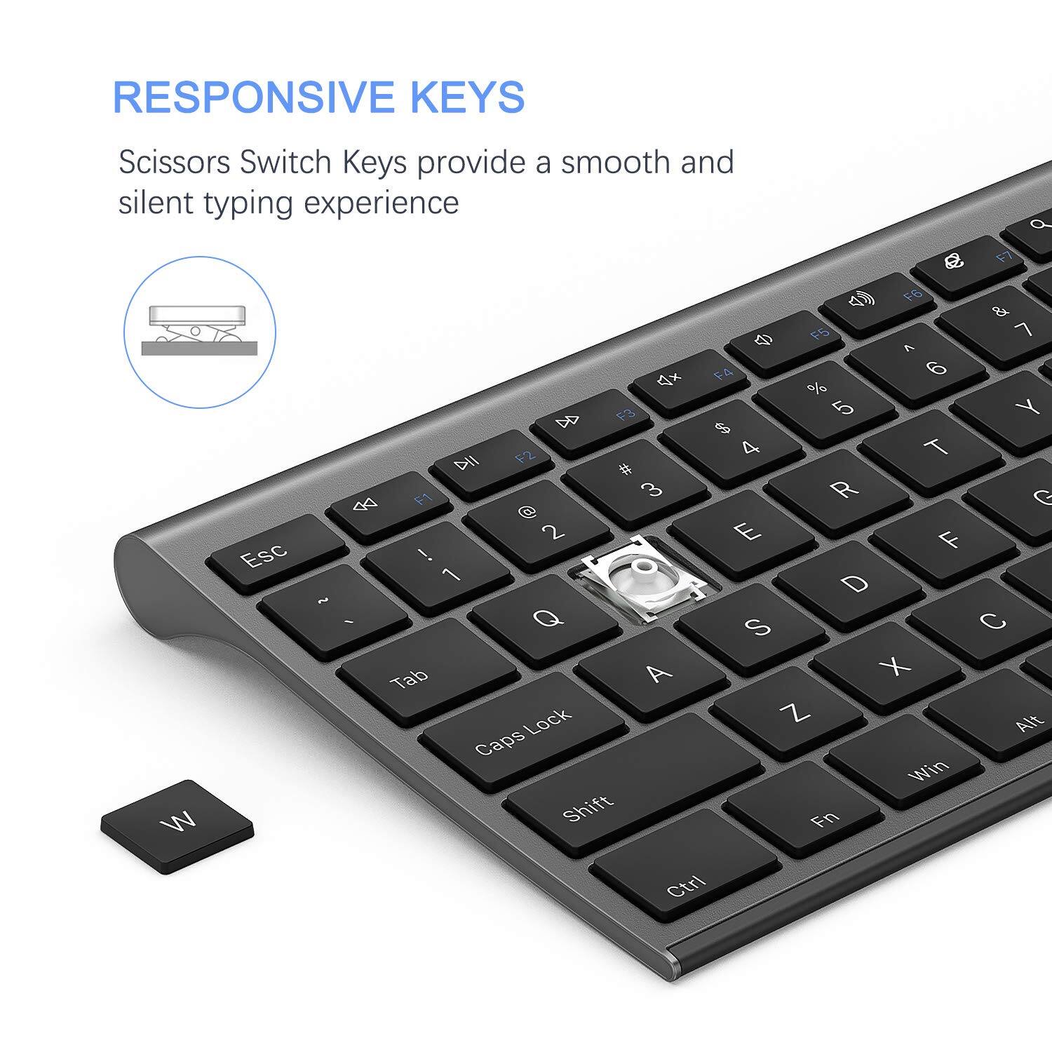 RESPONSIVE KEYS

Scissors Switch Keys provide a smooth and silent typing experience