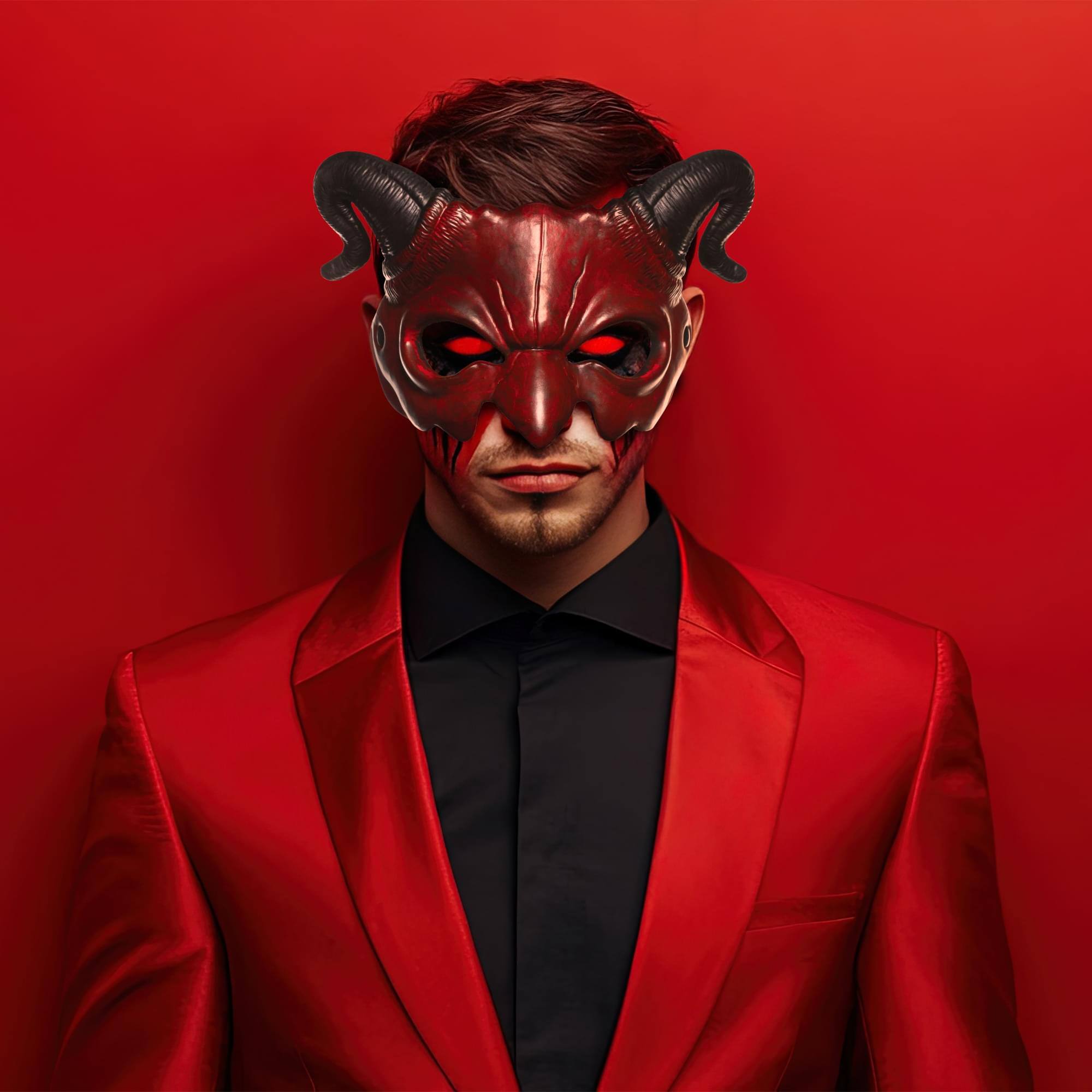 Alt View 10. Underwraps - Devil Adjustable Foam Adult Costume Half Mask - Multi-Colored.
