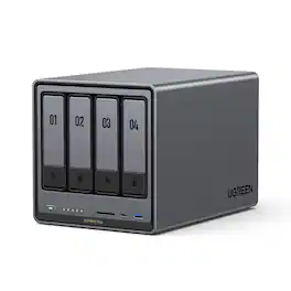 UGREEN - NASync DXP4800 Plus, 144TB 4-Bay NAS with AI Photo Album, Remote Access, 8GB RAM, 10GbE (Diskless, HDMI Cable Included) - Gray