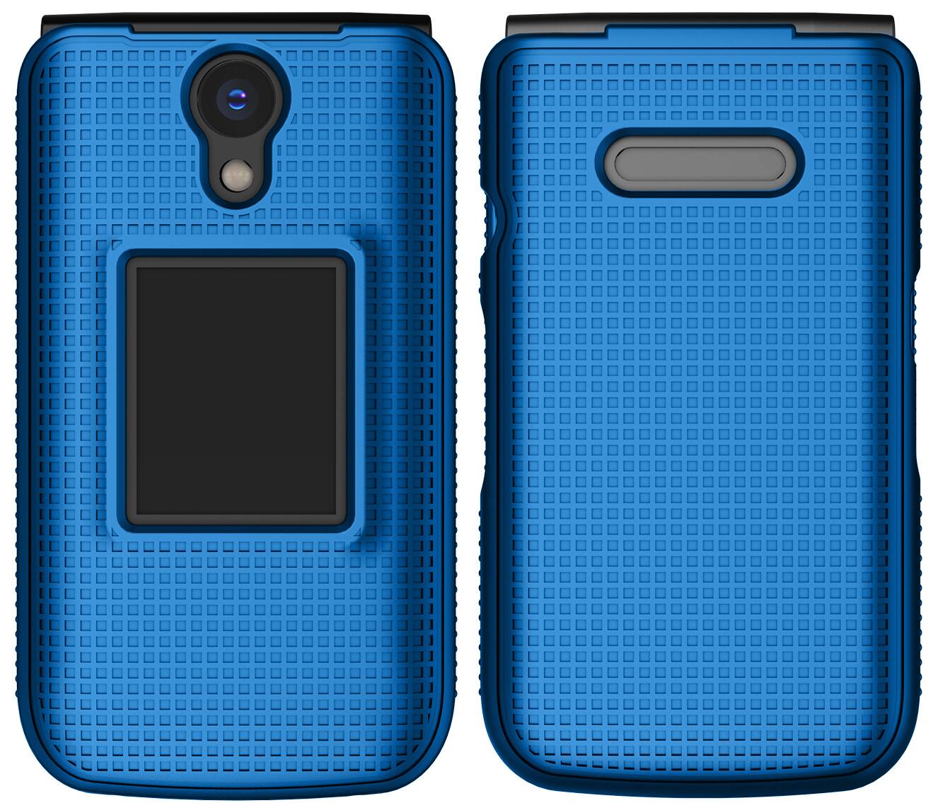 Alt View 2. Nakedcellphone - Case for Verizon Orbic Journey Pro/Lite Flip Phone - Hard Shell Cover - Blue.