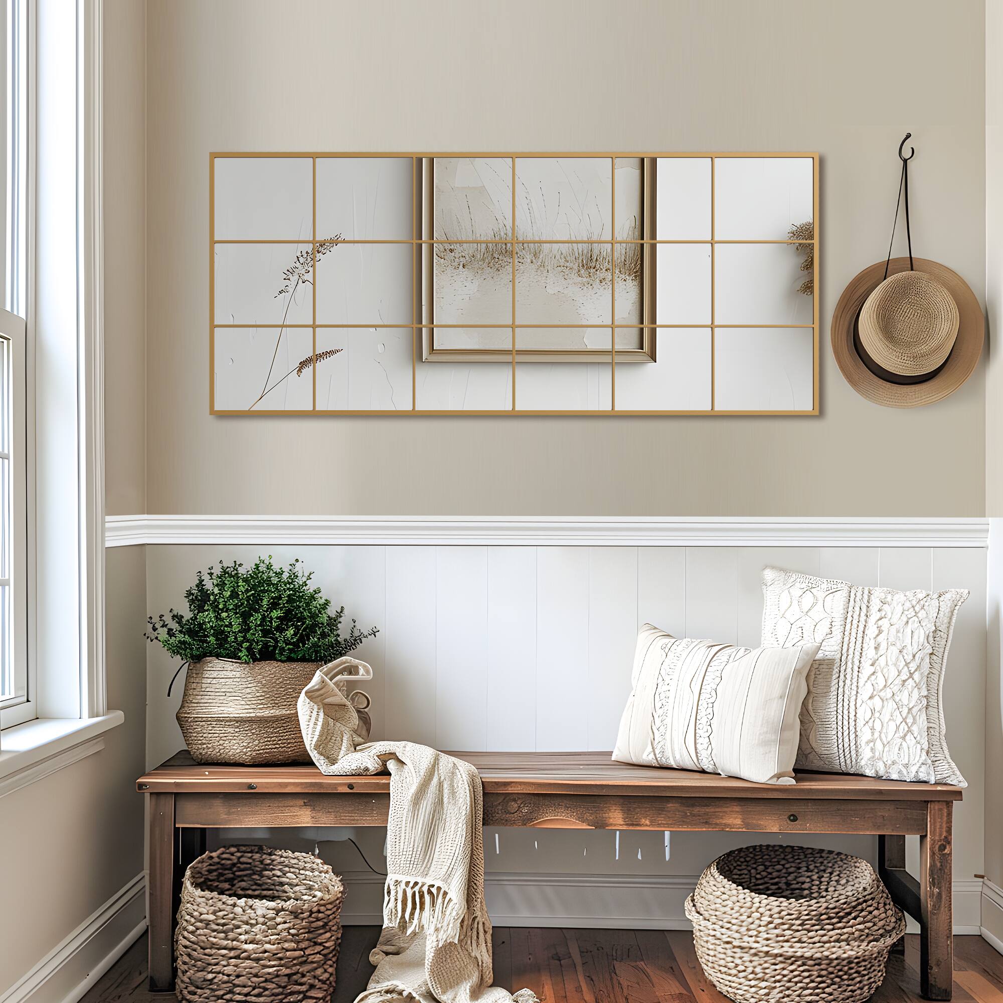 Alt View 1. PexFix - 30x69" Full Length Mirror, Metal Frame, Wall Mount or Leaning Floor Mirror for Bedroom & Entryway - Gold.