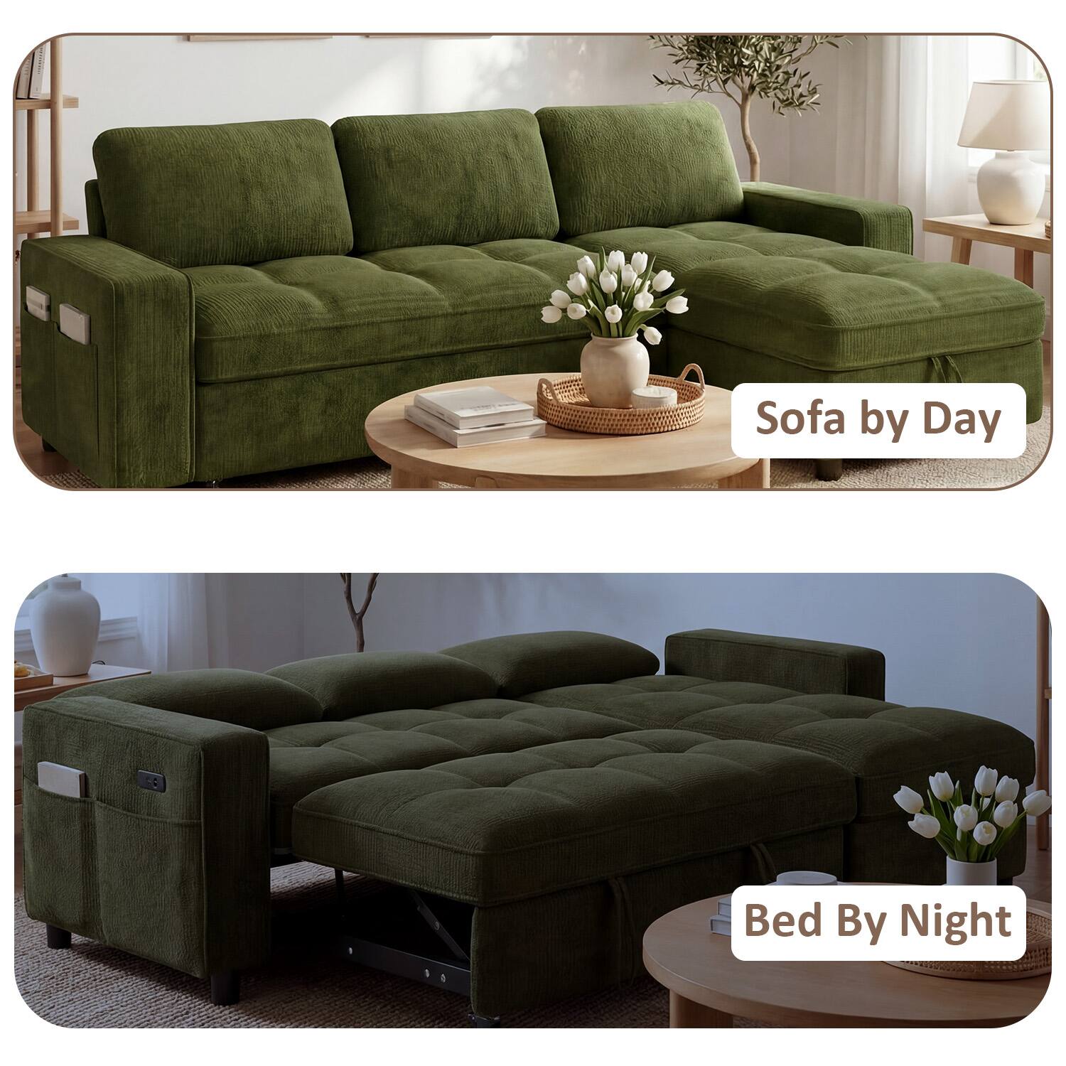Sofa by Day  
Bed By Night