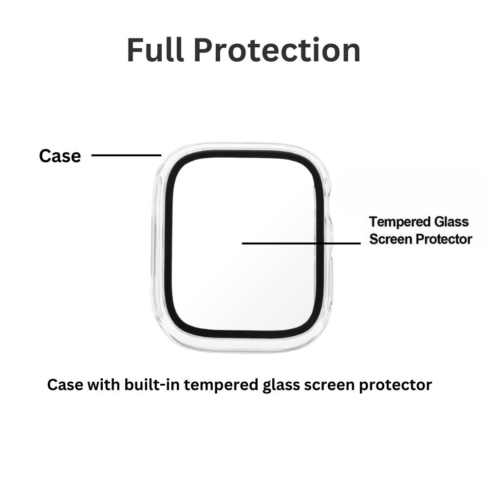 Full Protection
Case
Tempered Glass Screen Protector
Case with built-in tempered glass screen protector