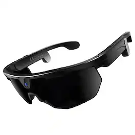 PRIMEPLUS - AI Smart Sports Glasses with 32MP Camera, HeyCyan Voice Control, HiFi Sound, IP66 Waterproof, 10H Battery - Black