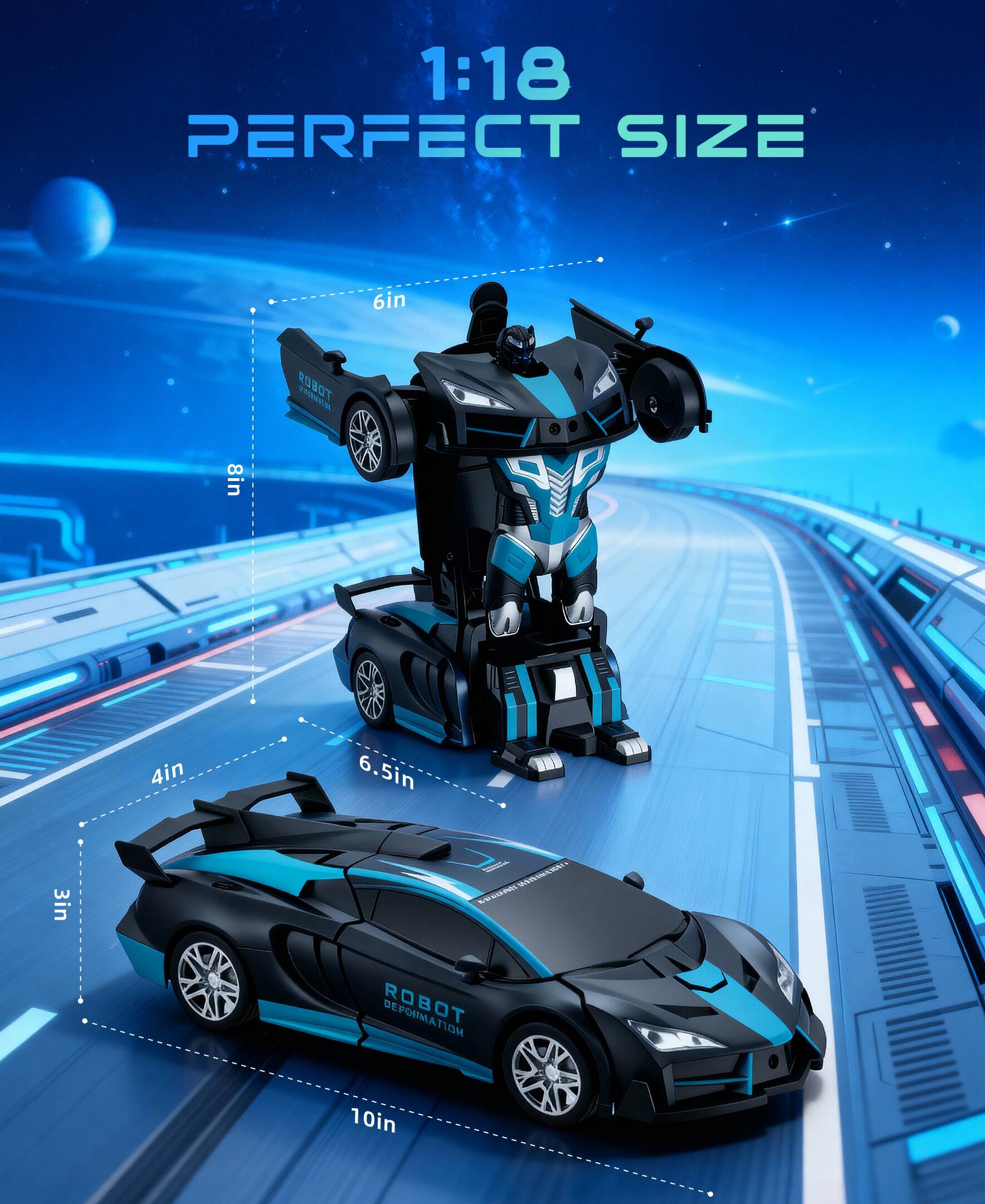 1:18 PERFECT SIZE  
6in ROBOT  
8in  
4in  
6.5in  
3in  
ROBOT  
10in