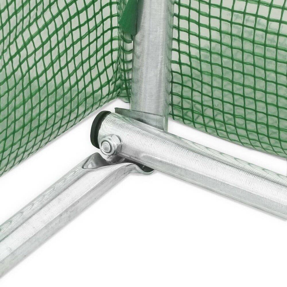 Alt View 4. vidaXL - vidaXL Greenhouse Green Galvanized steel, PE mesh fabric Medium - Green.