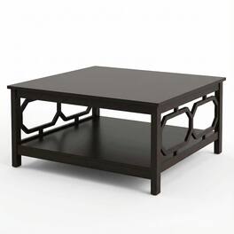FurniFact - Coffee Table with MDF Construction and Square Top Surface - Espresso