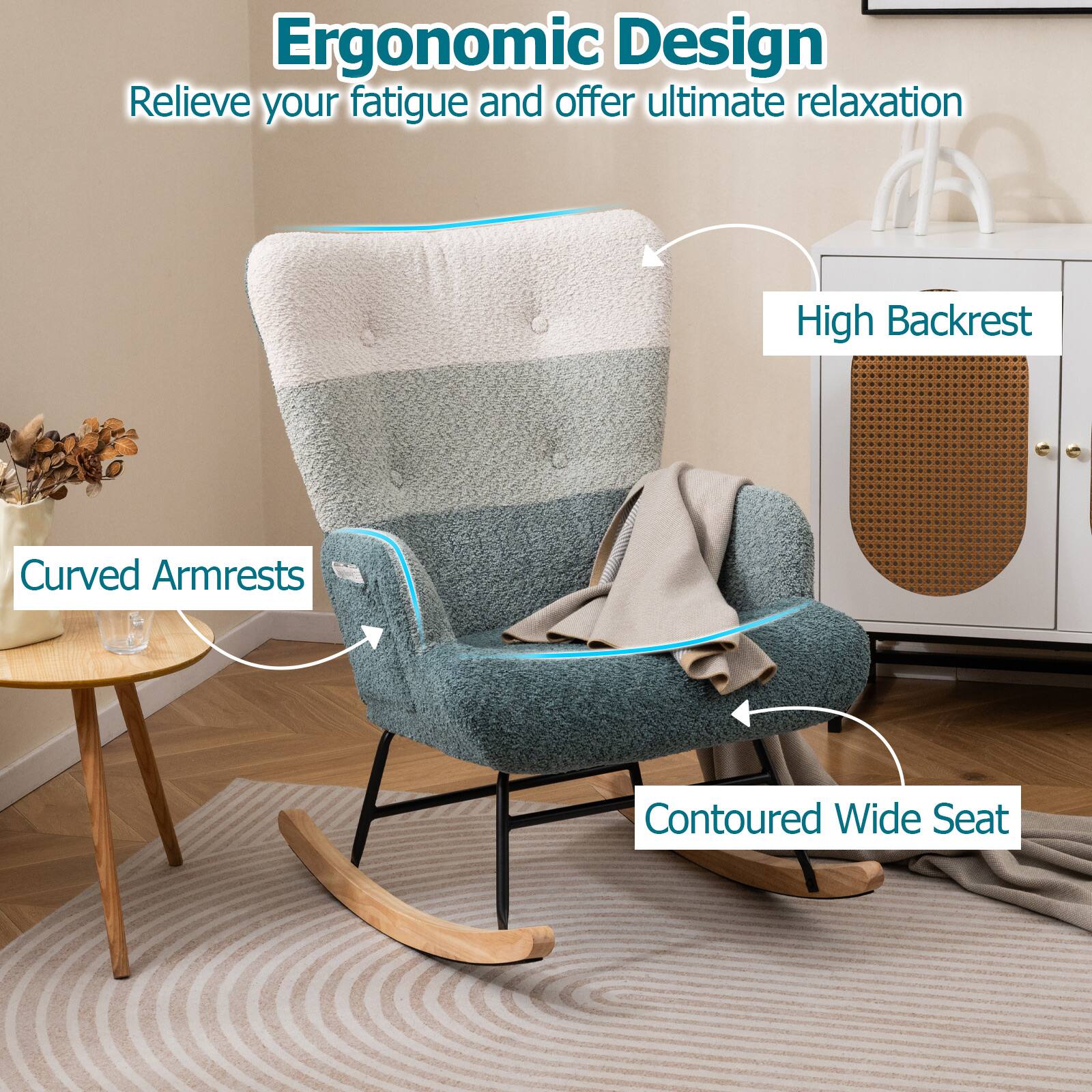 Ergonomic Design  
Relieve your fatigue and offer ultimate relaxation  

- High Backrest  
- Curved Armrests  
- Contoured Wide Seat